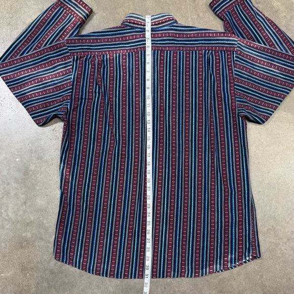 Vintage Ash Creek Trading Men’s Striped Flannel Shirt L Faded Distressed - Picture 8 of 9
